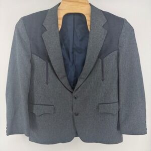 Circle S Mens Western Sport Coat Blazer Suede Yoke Arrowhead Made in USA 46R
